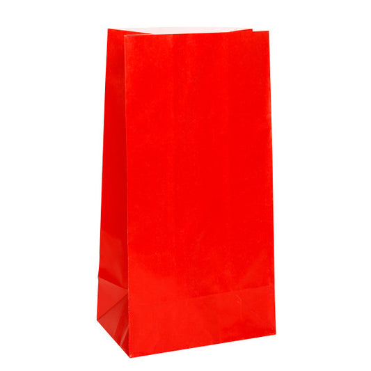 Pack of 12 Ruby Red Paper Party Bags