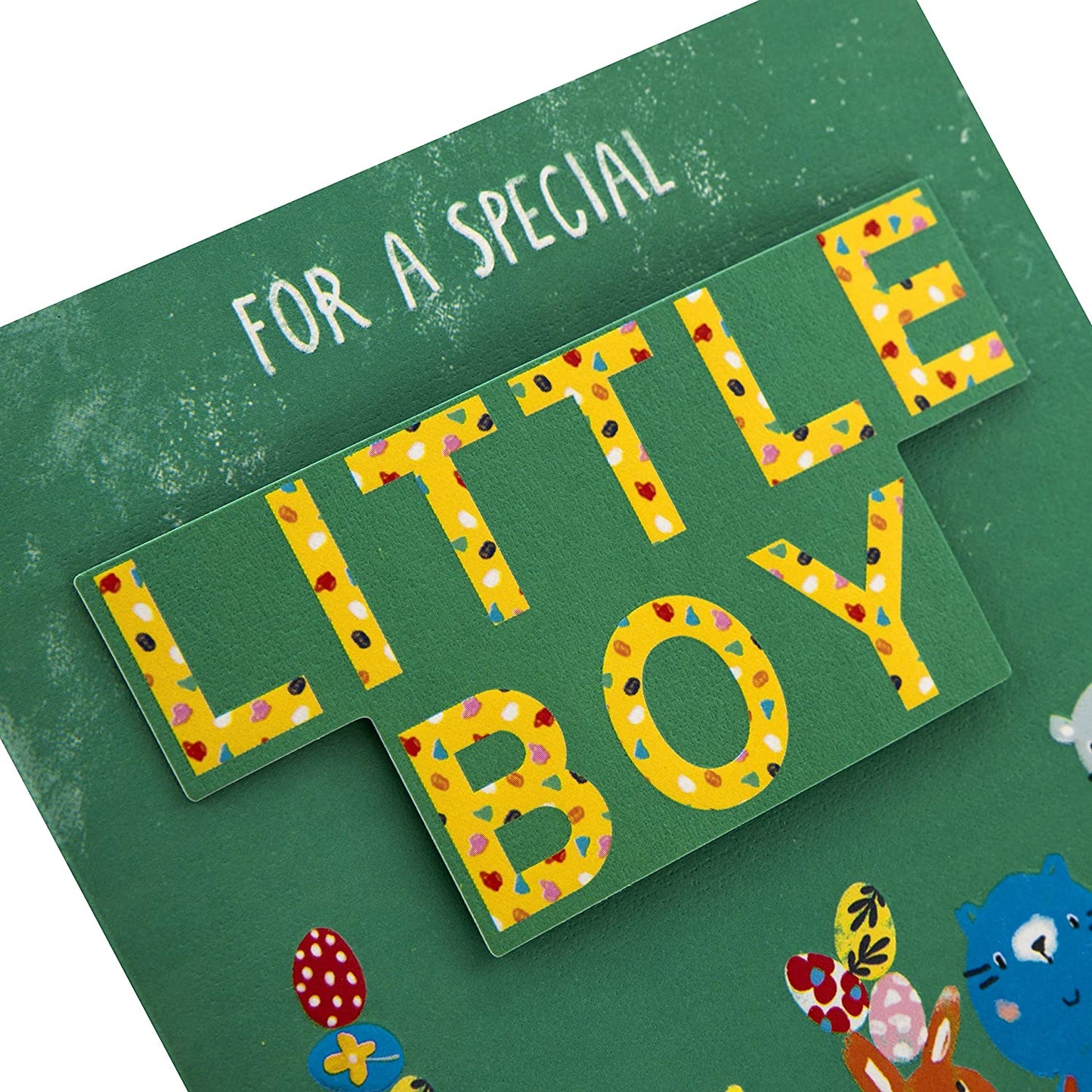 For A Special Little Boy Cute Embossed Design Easter Card