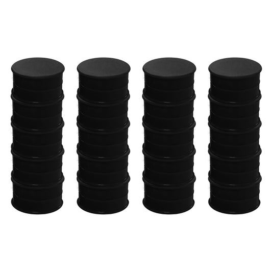 Pack of 36 Black Coloured Round Flat Magnets - 24mm Whiteboard Notice Board Office Fridge