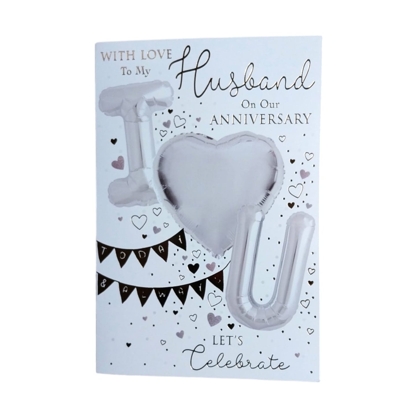 With Love To My Husband Happy Anniversary Balloon Boutique Greeting Card