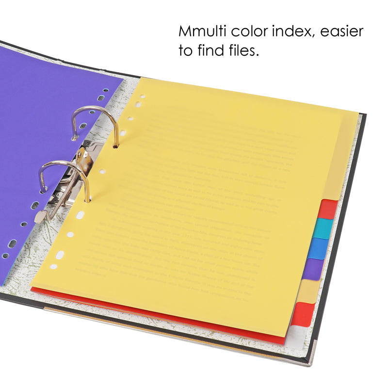 A4 12 Part Plastic Coloured Tab Index Dividers