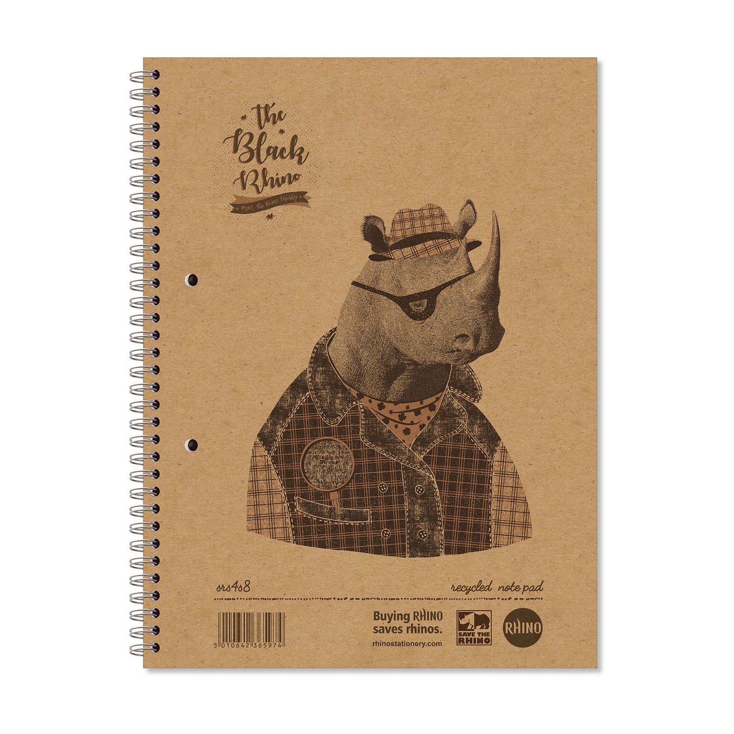 Rhino A4+ Recycled 160 Page 8mm Lined with Margin Softback Twinwire Notebook