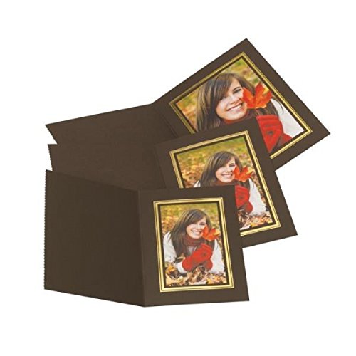 Kenro Slip In Photo Folder 8x12" Upright Pack 10 Brown Gold PM058