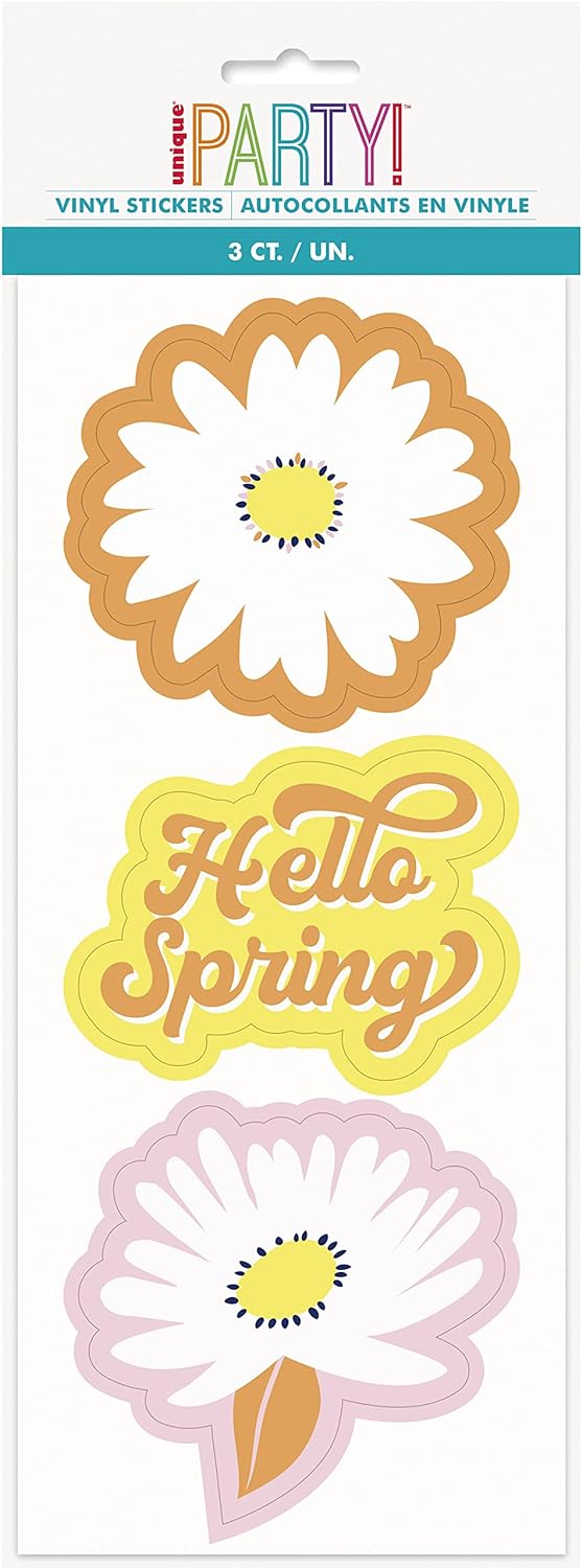 Pack of 3 Spring Daisies Jumbo Vinyl Stickers