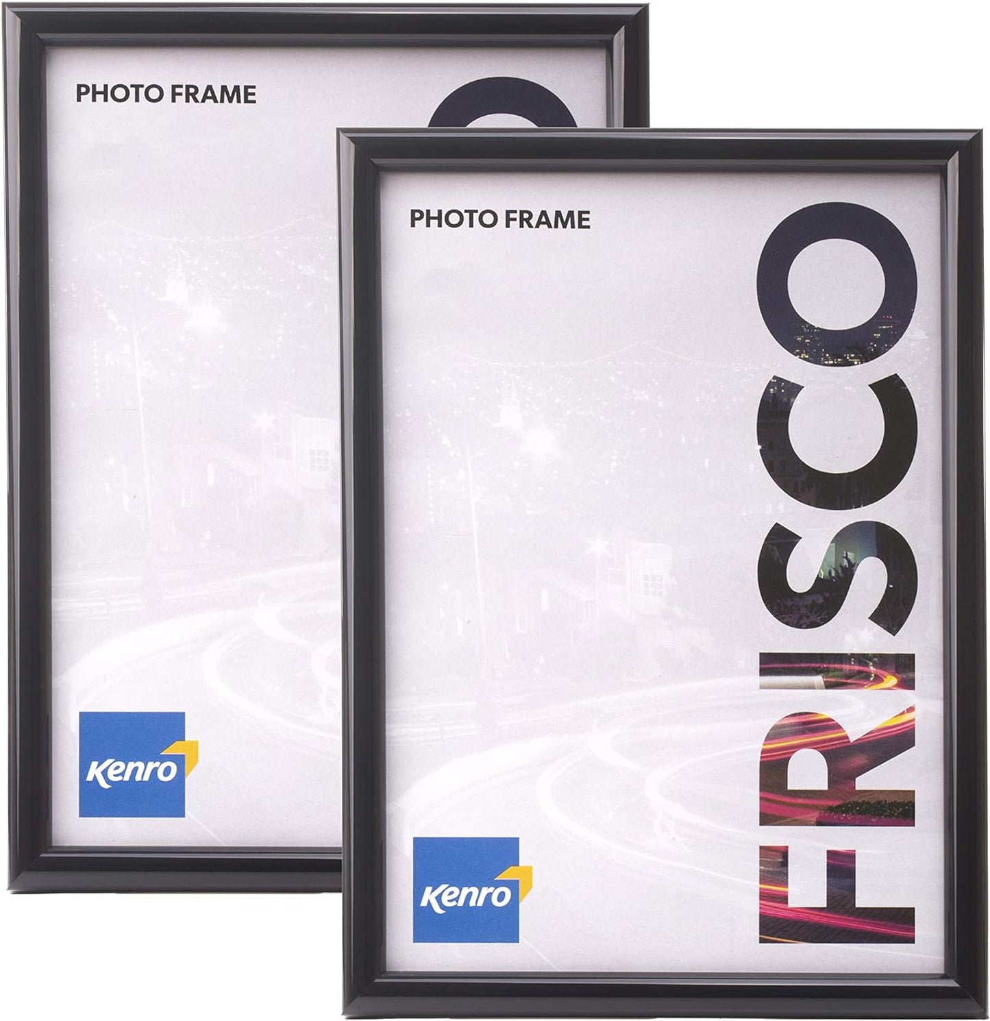 2 x A4 Kenro Frisco Frame Black Border Glass Front