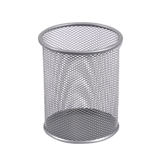 Silver Wire Mesh Pen Cup 11.7x14cm