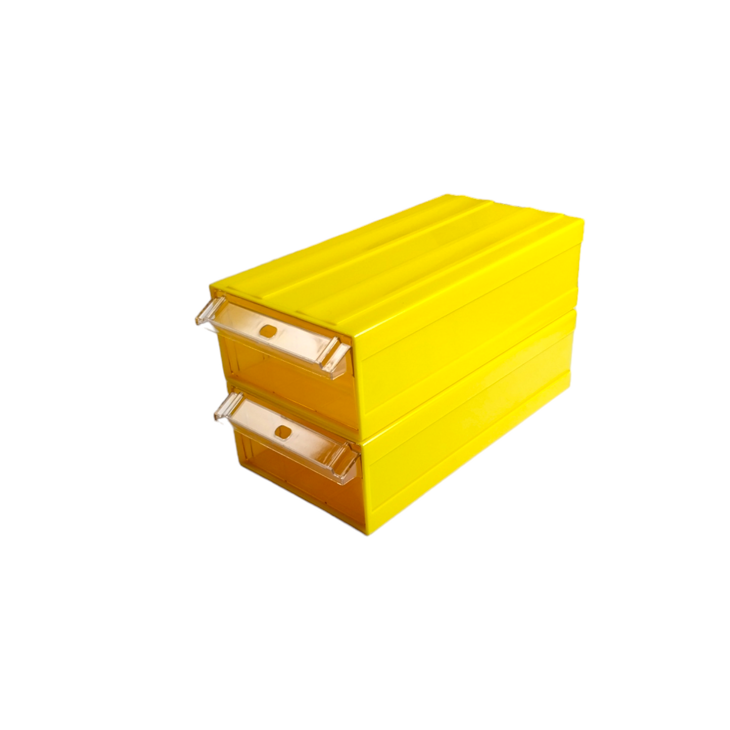 Yellow Stackable Plastic Storage Drawers L322xW160xH87mm with Removable Compartments