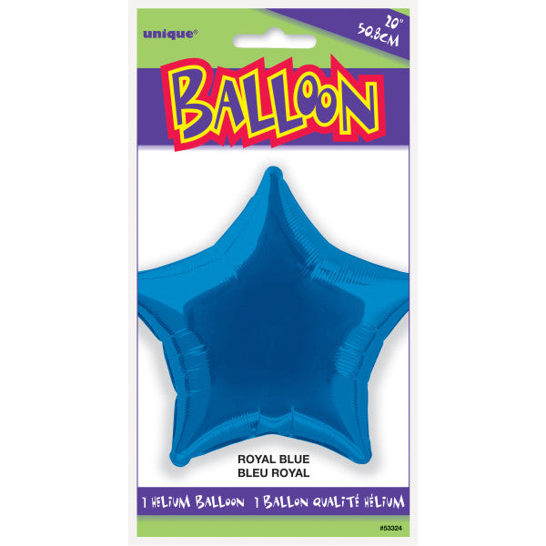 20" Royal Blue Solid Star Foil Balloon