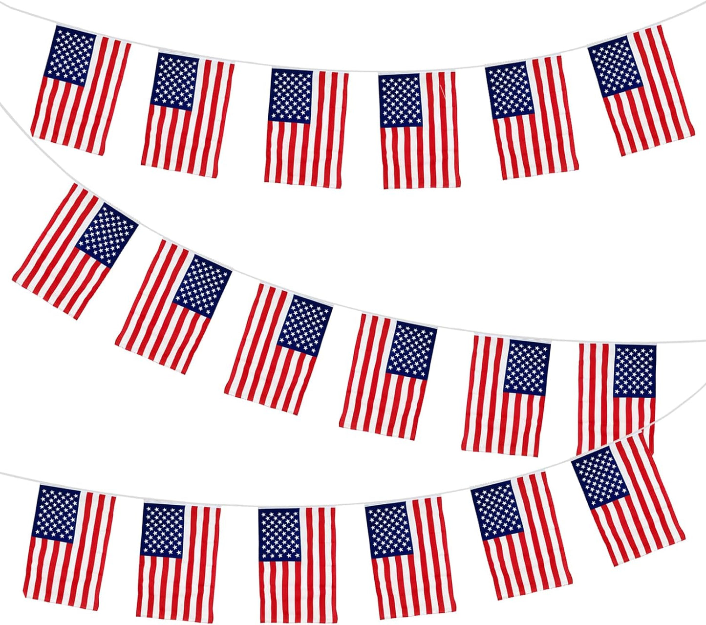 USA Rectangular Bunting 10m with 20 Flags