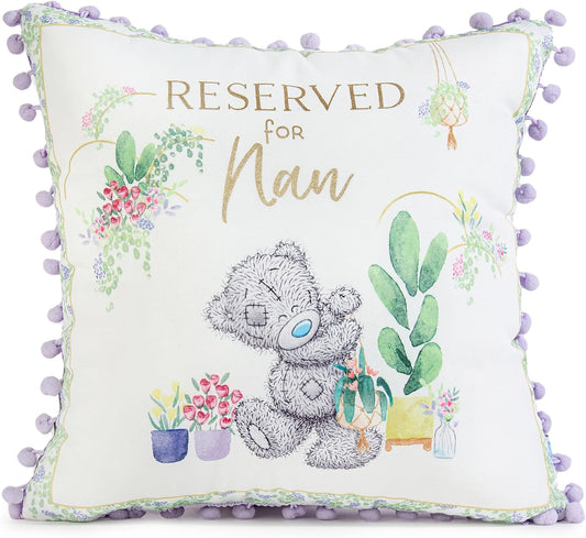 Me To You Tatty Teddy 'Nan' Cushion with Pom-Pom Trim For Her, Birthday, Christmas, Mother's Day