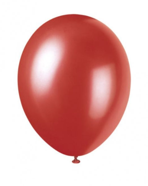 Pack of 10 Red and Gold Metallic Balloons