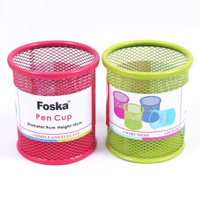 Green Wire Mesh Metal Pen Cup