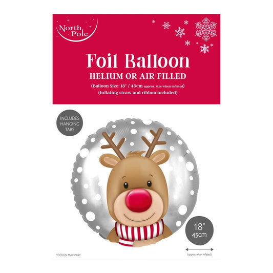 18" Reindeer Head Christmas Foil Balloon