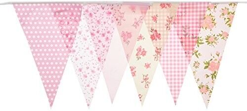 Pink Vintage Print Bunting 10m with 20 Pennants