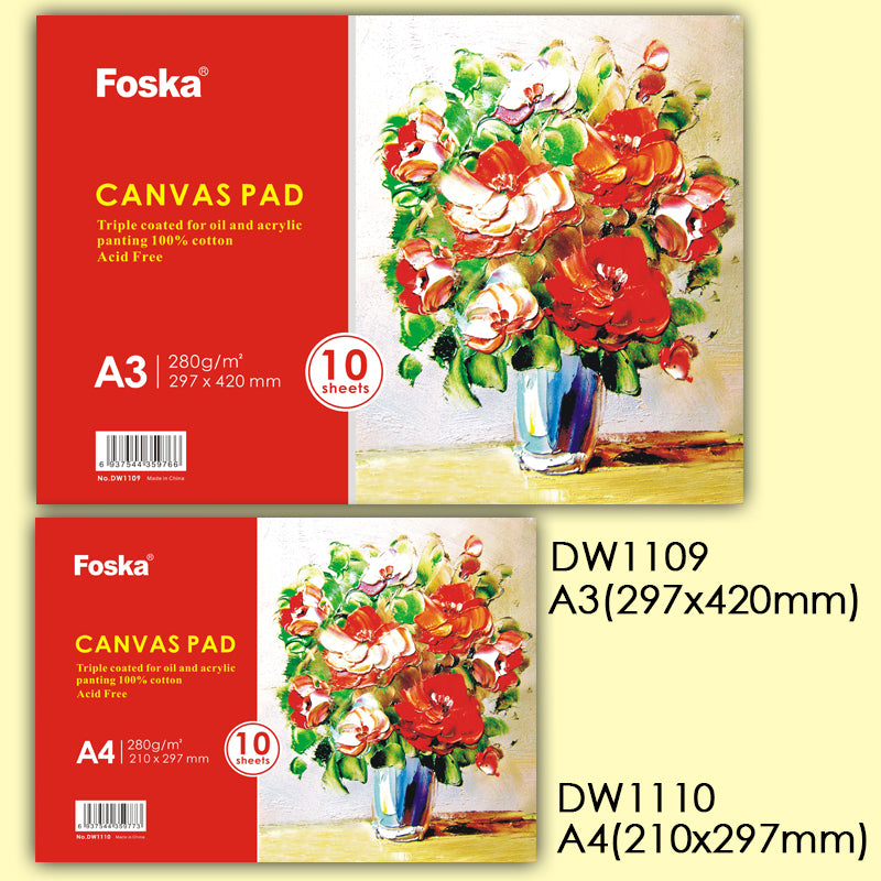 A3 10 Sheets Canvas Pad