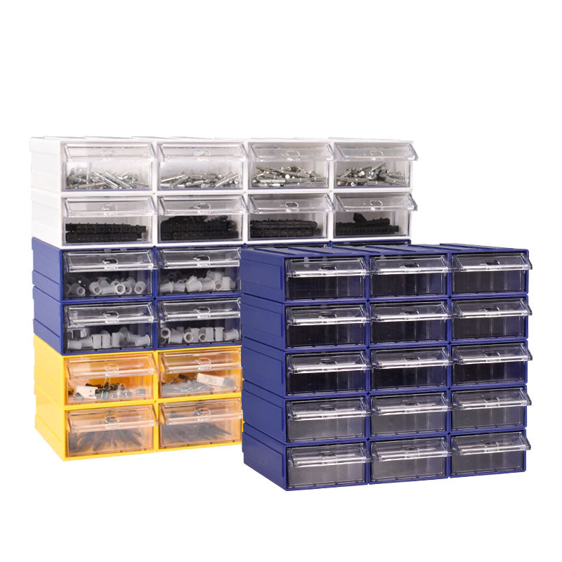 White Stackable Plastic Storage Drawers L322xW160xH87mm with Removable Compartments