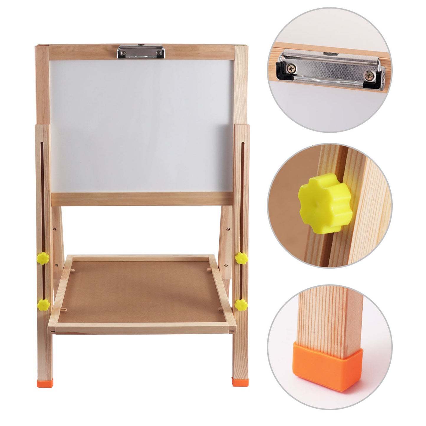 Height Adjustable Folding Wood Easel Whiteboard Black Board 47 x 84.5cm