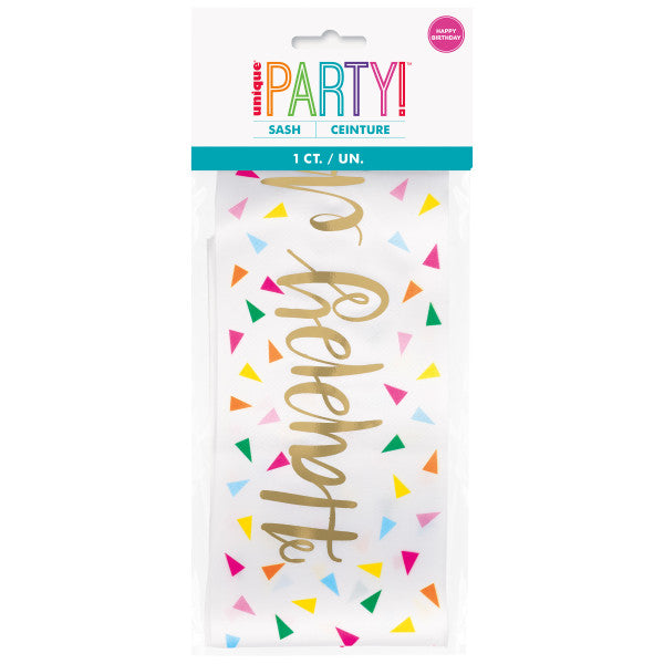 Gold Foil Stamping "Happy Birthday" Sash