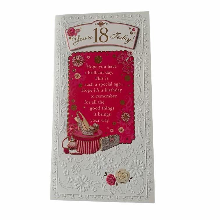 On Your 18th Birthday Female Birthday Card