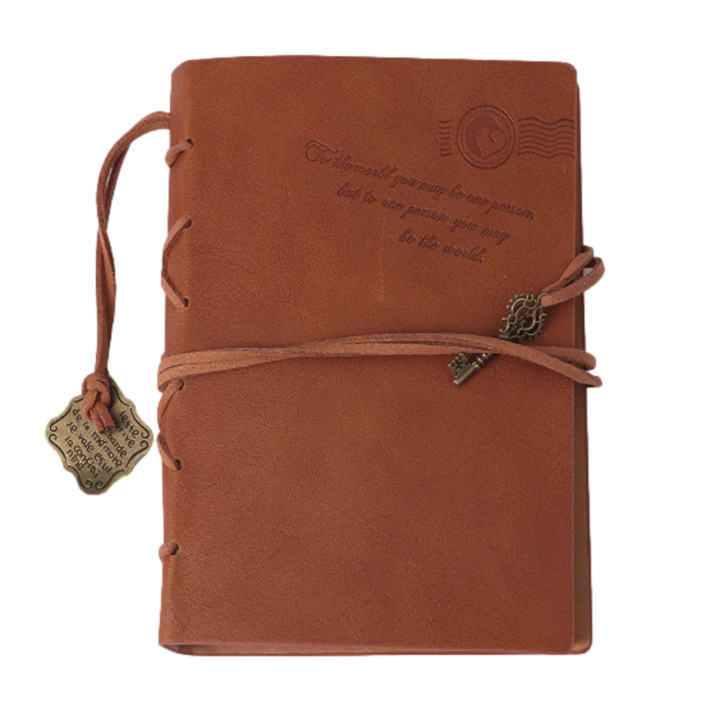 A6 80 Sheets DIY Kraft Paper Brown Vintage Leather Notebook