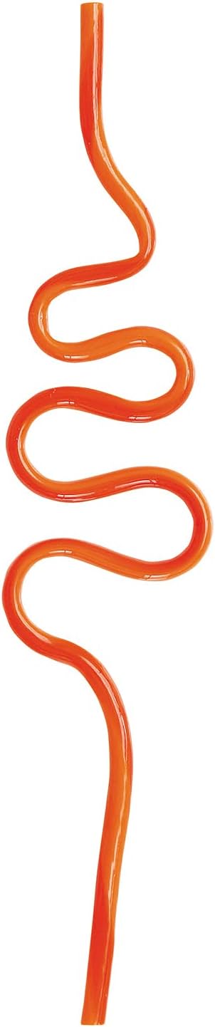 Pack of 12 Small Plastic Squiggle Straws 7.5"