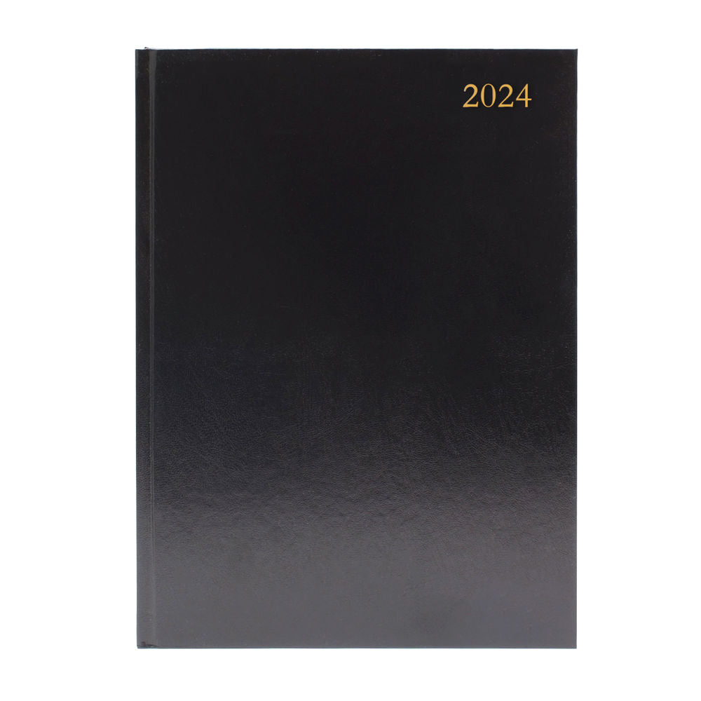 Janrax 2024 A4 2 Pages Per Day Black Desk Diary