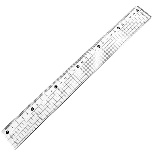 30cm Clear Acrylic Cutting Ruler with Steel Edge