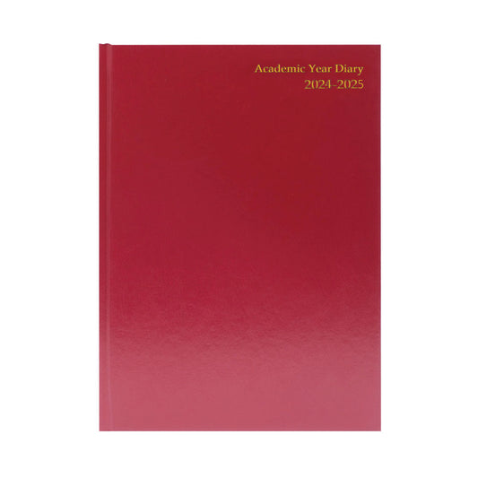 Janrax 2024-2025 A4 Week to View Burgundy Academic Diary