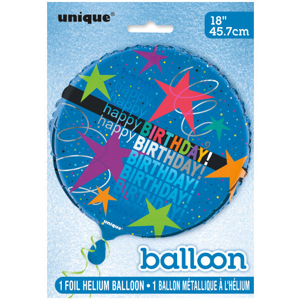 Cosmic Birthday Round Foil Balloon 18"