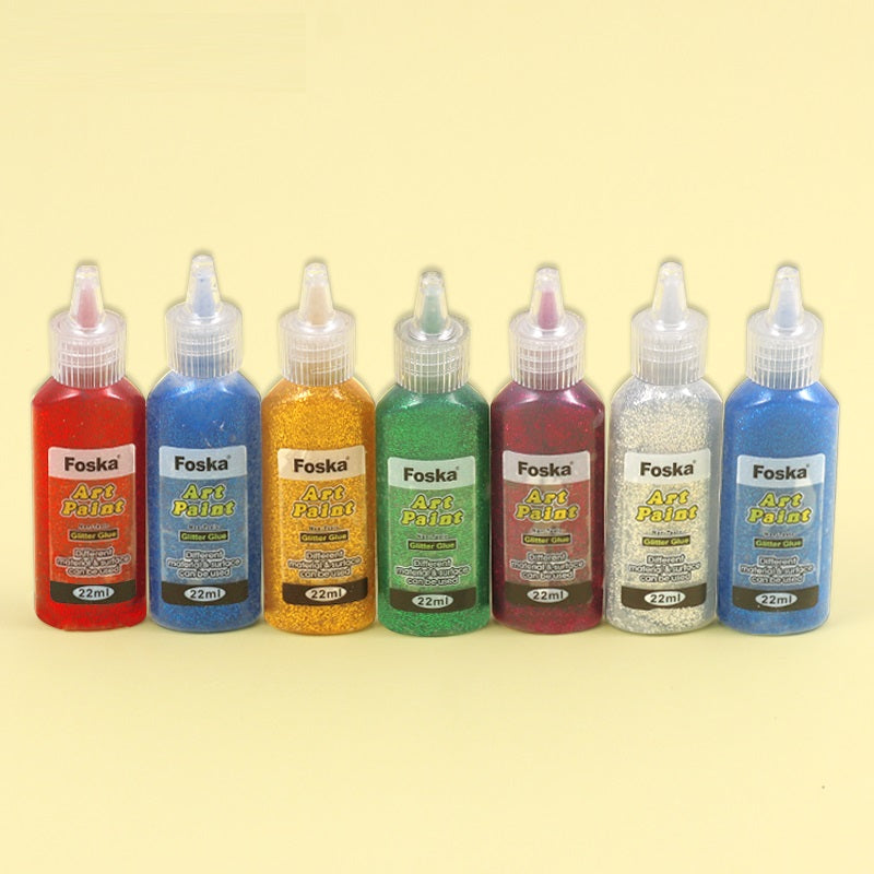 Pack of 7 22ml 3D Glitter Glue