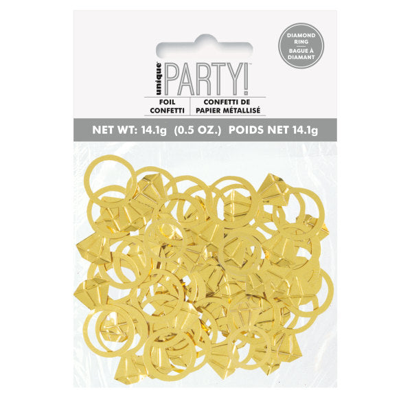 Large Gold Diamond Ring Foil Confetti 5oz