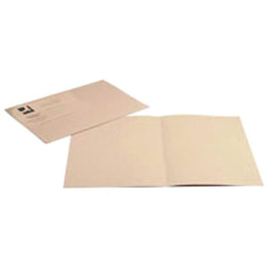 Pack of 100 Lightweight 180gsm Foolscap Buff Square Cut Folders