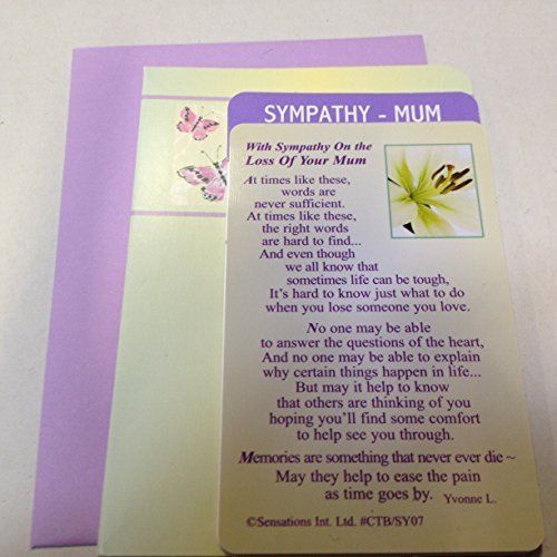 With Sympathy On the Loss Of Your Mum Sentimental Keepsake Wallet / Purse Card