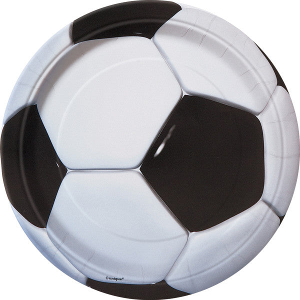 Pack of 8 3D Football Soccer Round 7" Dessert Plates