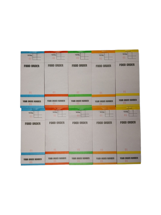 Pack of 10 63mm x 152mm Assorted Coloured Strip Restaurant Service Pads