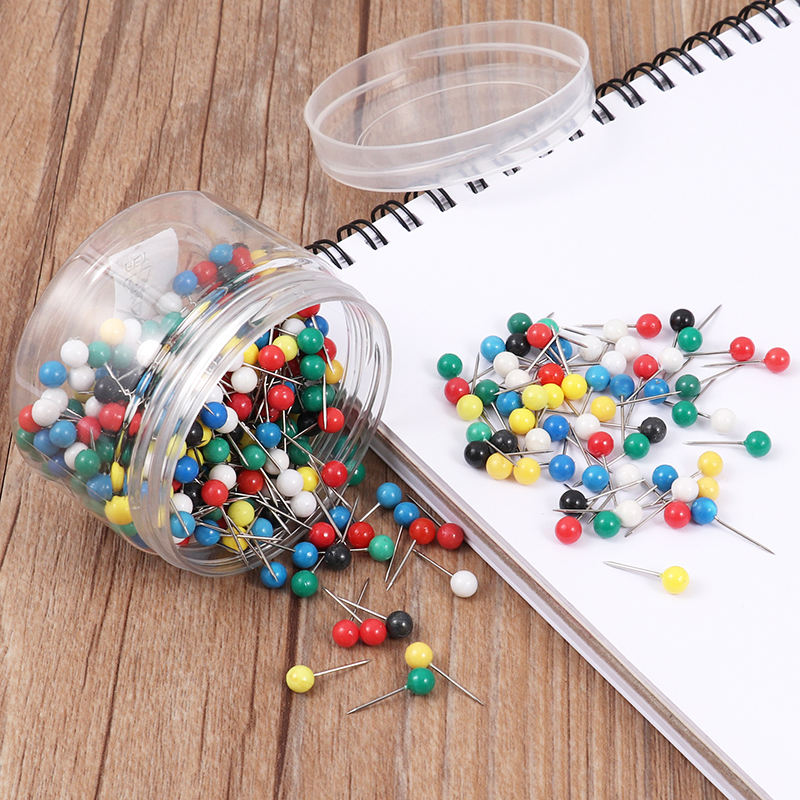 Tub of 300 Assorted Colour Map Pins 5mm