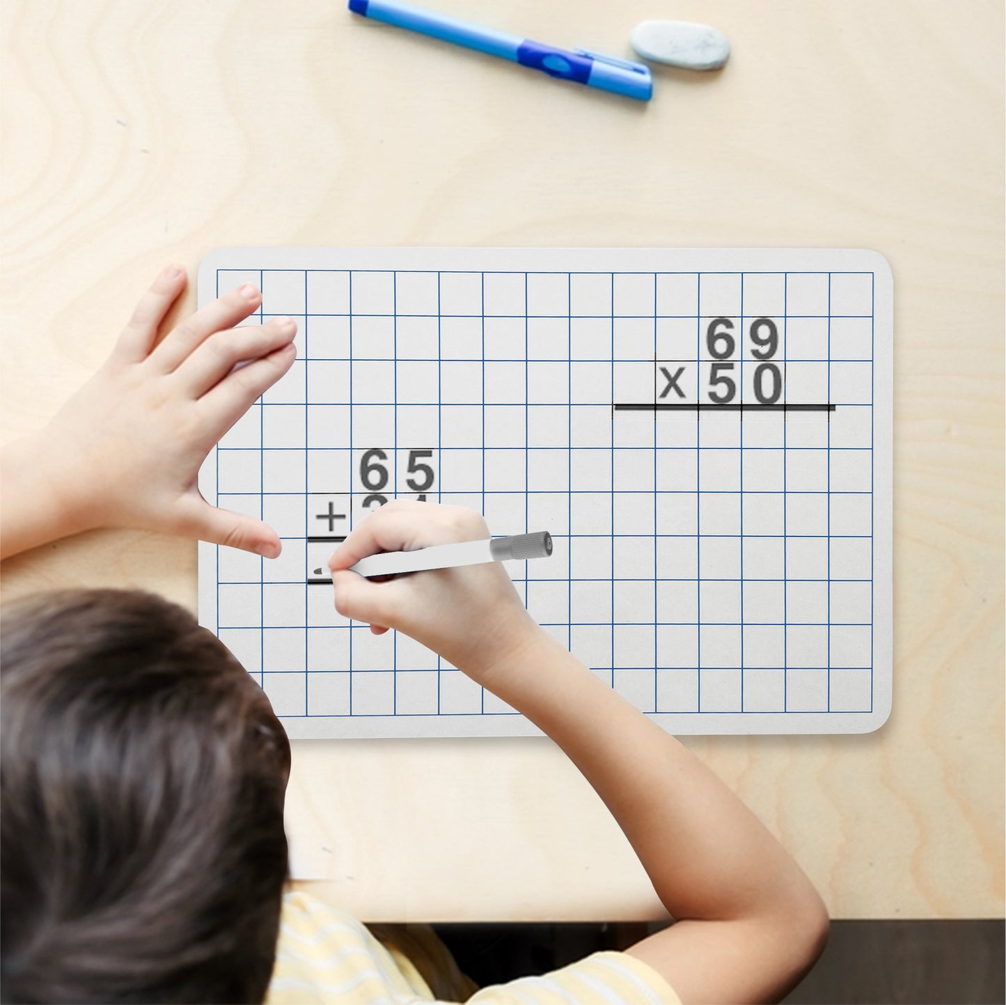 Pack of 6 Rigid MDF Square Grids A4 Whiteboards