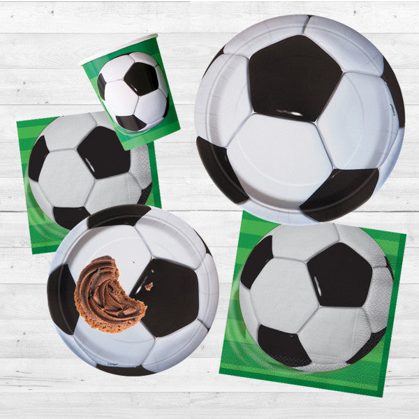 Pack of 8 3D Football Soccer Round 7" Dessert Plates