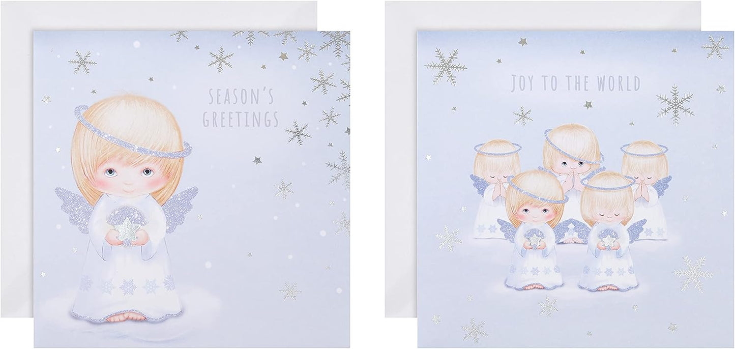 Festive Angel 2 Designs Pack of 16 Boxed Charity Christmas Cards