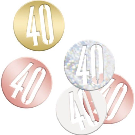 Birthday Rose Gold Glitz Number 40 Confetti 5oz