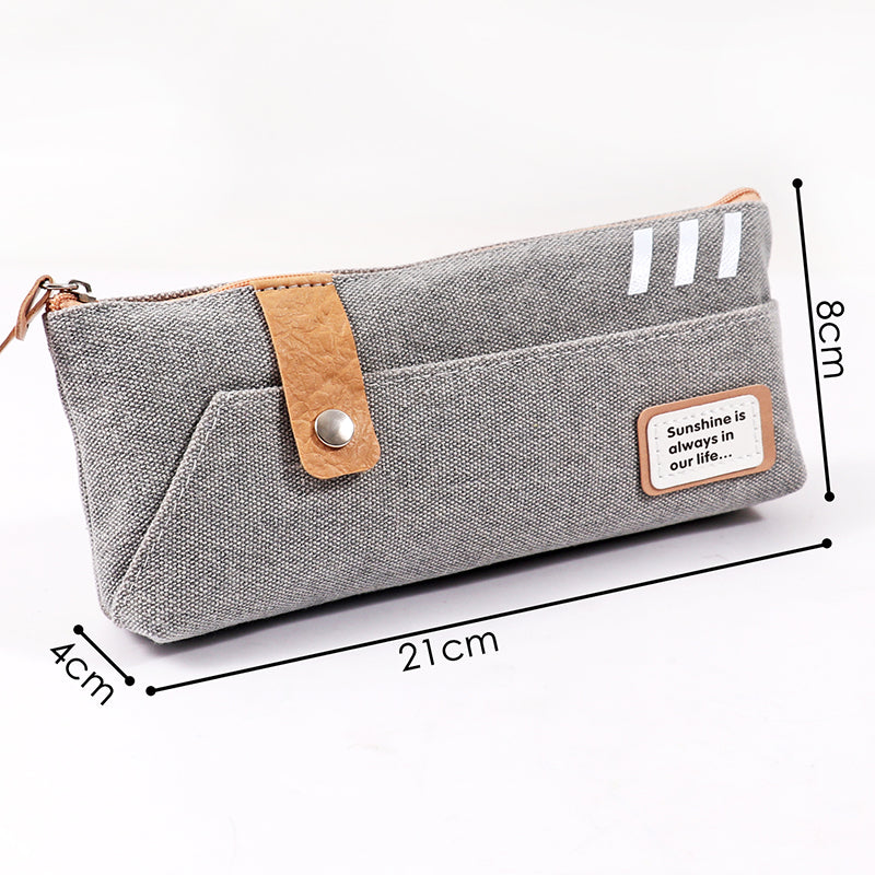 Trendy Canvas Design Quote Zip Pencil Case Case