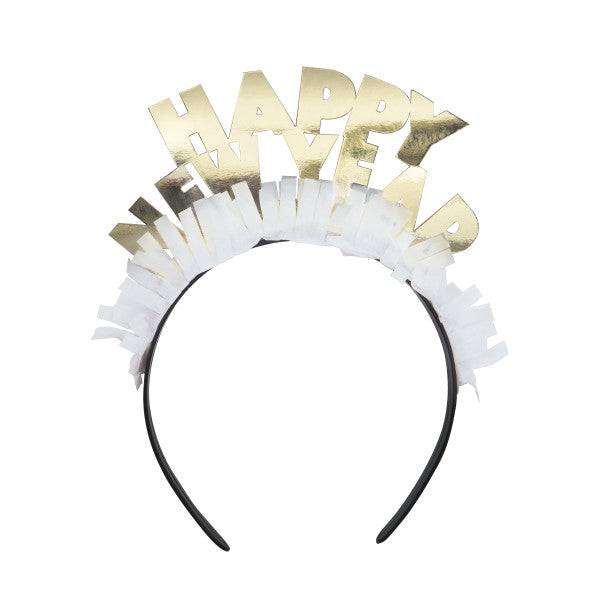 Pack of 4 Assorted Gold & Silver Happy New Year Headbands