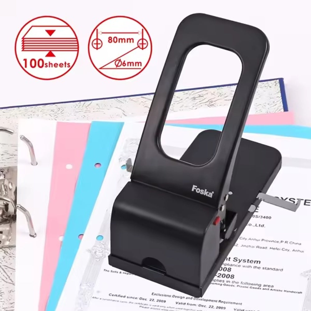 Heavy Duty Paper Hole Punch 100 Sheet Capacity