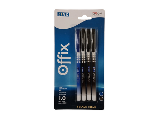 Pack of 4 Linc Pens 3 Black 1 Blue