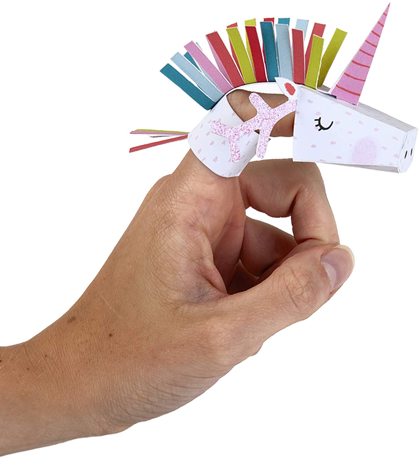 Unicorn Finger Puppet Design Christmas Activity Card for Niece