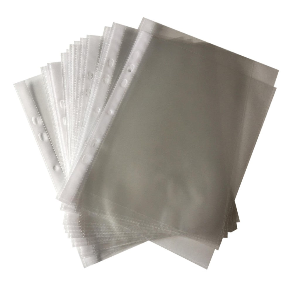 Pack of 100 A5 Glass Clear Punched Pockets by Janrax