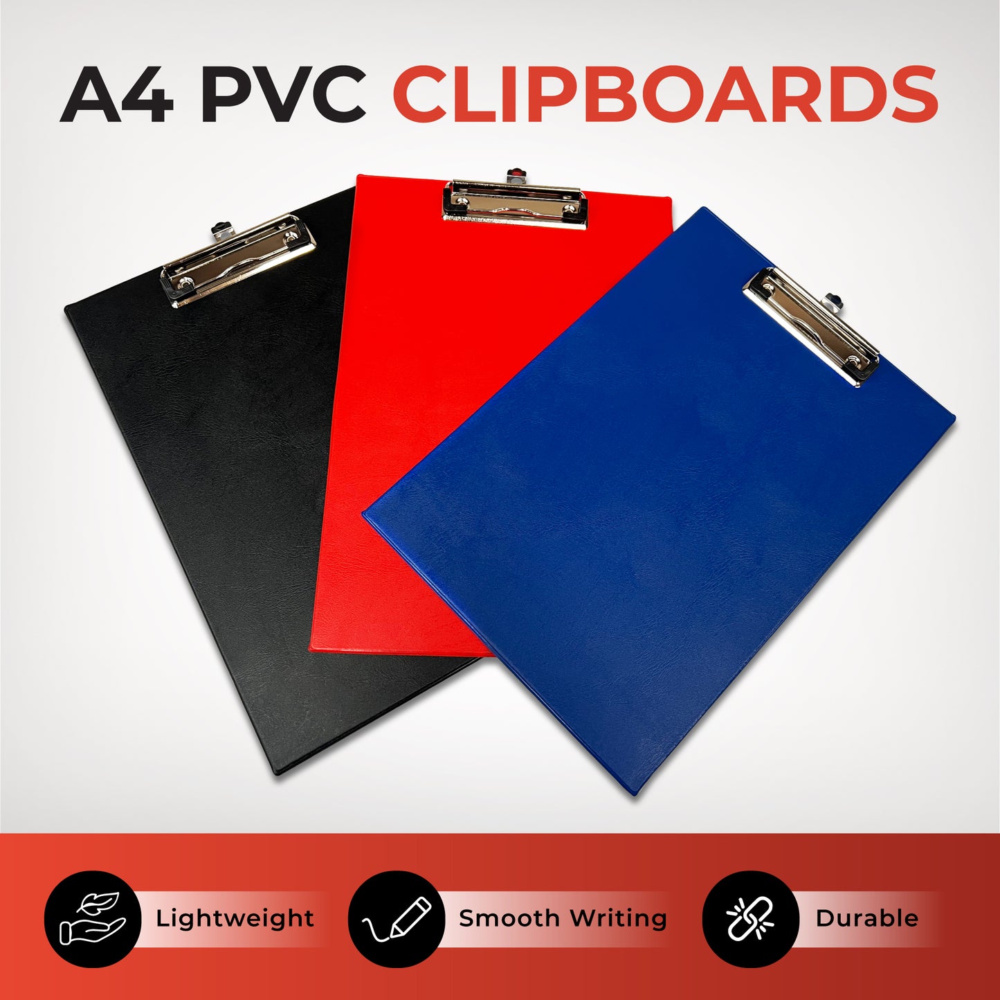 Janrax A4 Red PVC Single Clipboard