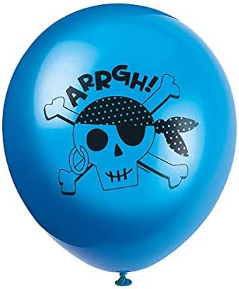 Pack of 8 Ahoy Pirate 12" Latex Balloons