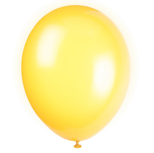 Pack of 10 Lemon Yellow 12" Premium Latex Balloons