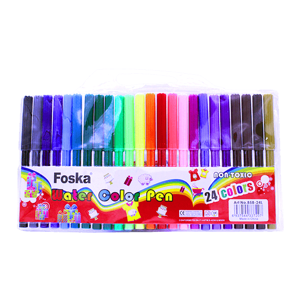 Pack of 24 Assorted Water Colour Felt Tip Pens